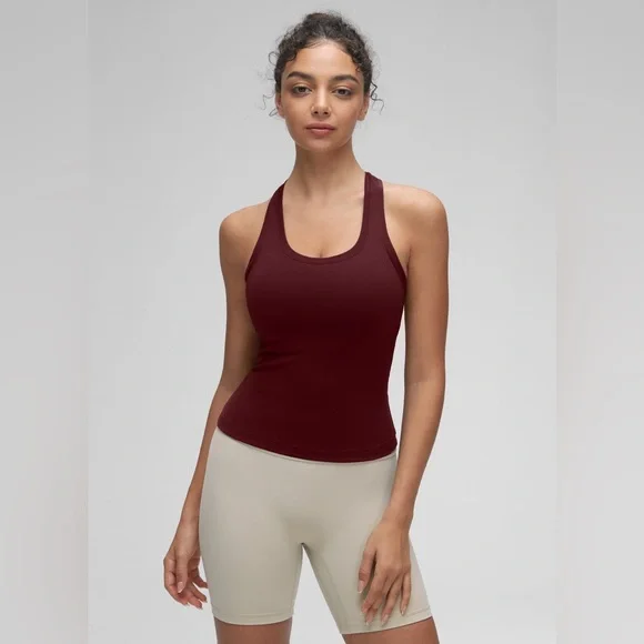 CRZ YOGA Butterluxe Racerback Waist Length Tank Deep Purple - Picture 9 of 10